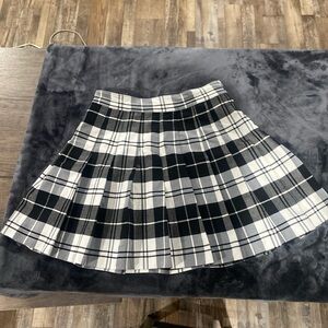 Plaid Black and White Women's Skirt